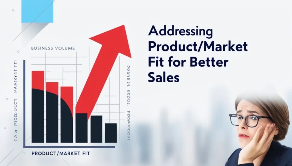 Product/Market Fit Results in Low Volume Sales Image illustrating strategies to address low sales despite achieving product-market fit