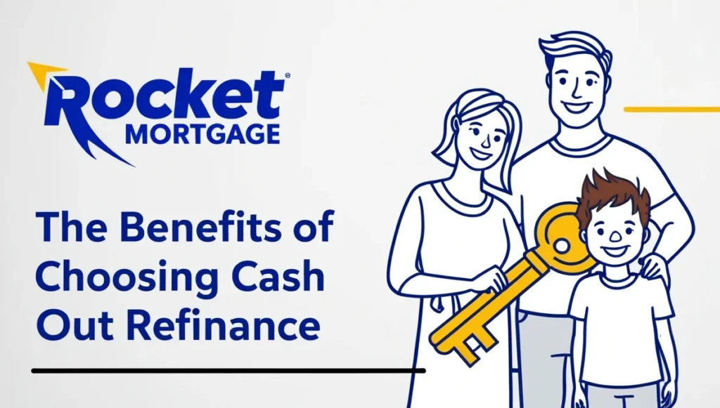 cash out refinance rocket mortgage Homeowner exploring cash out refinance options with Rocket Mortgage, unlocking equity for financial goals like home improvement and debt consolidation